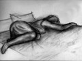Alvó nő (Szén) kb. 1992 - 335 x 250 mm